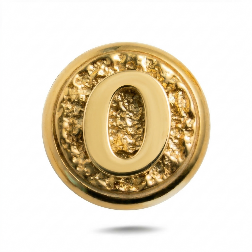 0 Rakamı Manyetik Charm - Gold Silver