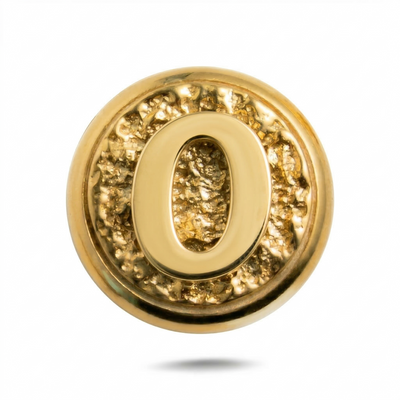 Number 0 Magnetic Charm - Gold Silver