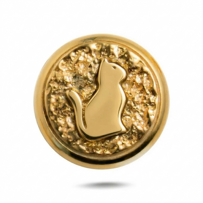 Cat Symbol No. 5 Magnetic Charm - Gold Silver