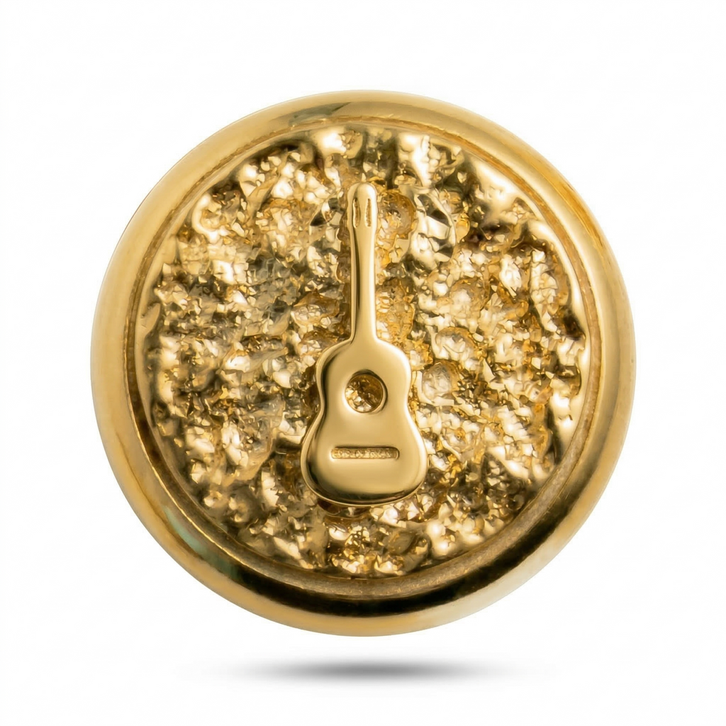 Gitar Sembolü Natural Manyetik Charm - Gold Silver