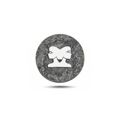 Gemini Zodiac Symbol No. 2 Magnetic Charm - Dark Silver