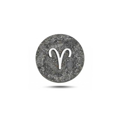 Aries Zodiac Symbol Magnetic Charm - Dark Silver