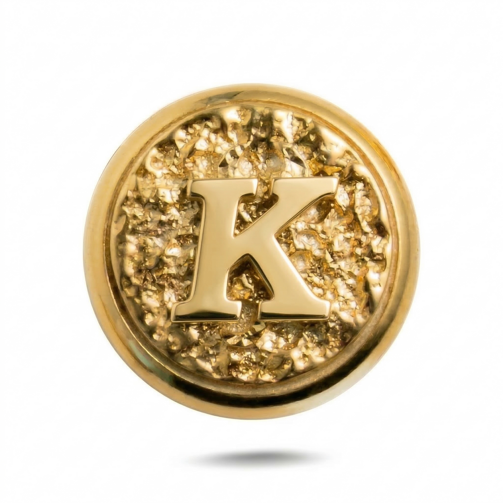 K Harfi Manyetik Charm - Gold Silver