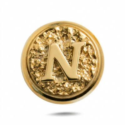 N Letter Magnetic Charm - Gold Silver