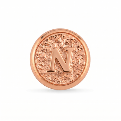 N Harfi Manyetik Charm - Rose Silver