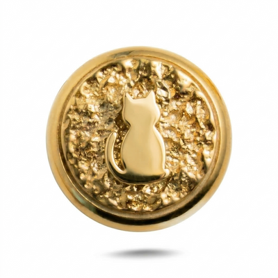Cat Symbol No. 6 Magnetic Charm - Gold Silver