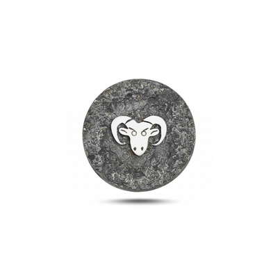 Aries Zodiac Animal Magnetic Charm - Dark Silver