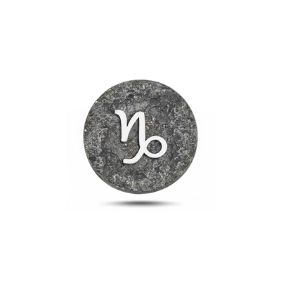 Capricorn Zodiac Symbol Magnetic Charm - Dark Silver