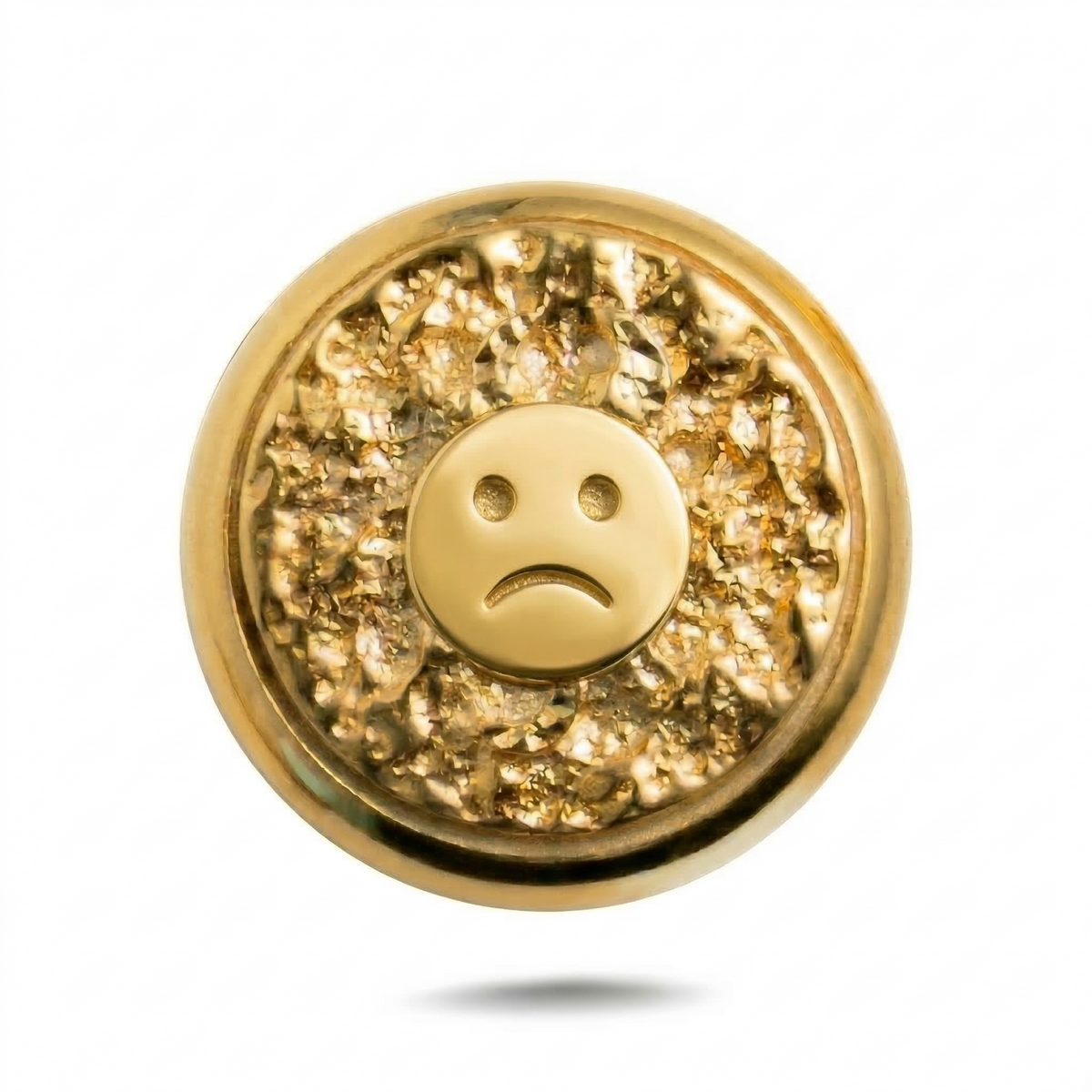 Üzgün Yüz Sembolü Manyetik Charm - Gold Silver