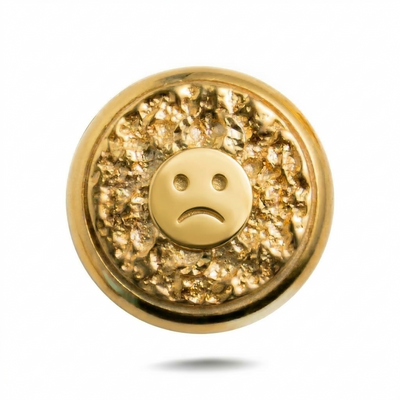 Sad Face Symbol Magnetic Charm - Gold Silver