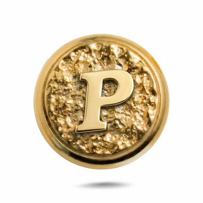 P Letter Magnetic Charm - Gold Silver