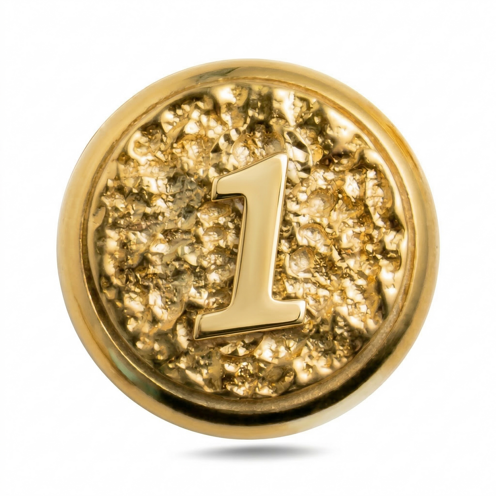 1 Rakamı Manyetik Charm - Gold Silver