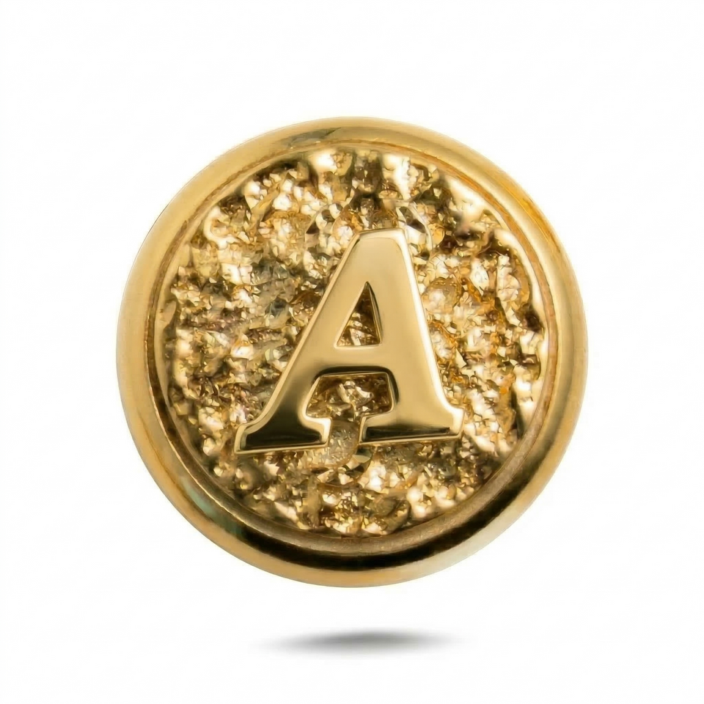 A Harfi Manyetik Charm - Gold Silver