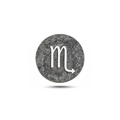 Scorpio Zodiac Symbol Charm - Dark Silver