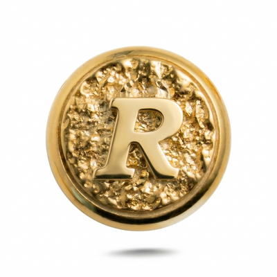 R Letter Magnetic Charm - Gold Silver