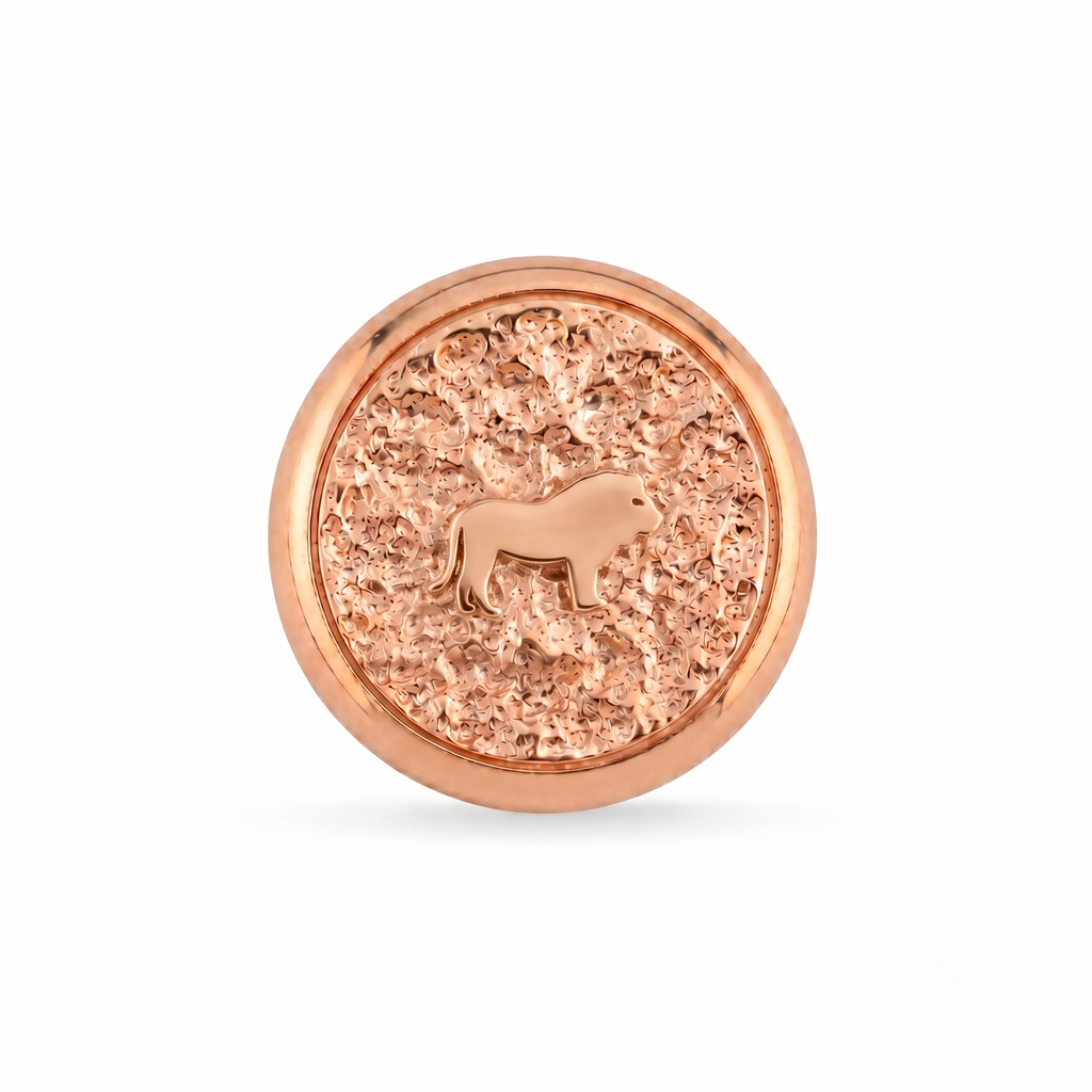 Aslan Sembolü 1 Manyetik Charm - Rose Silver