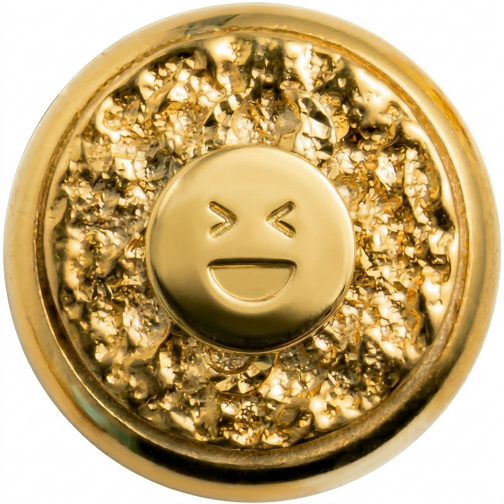 Gülen Yüz Sembolü 2 Manyetik Charm - Gold Silver