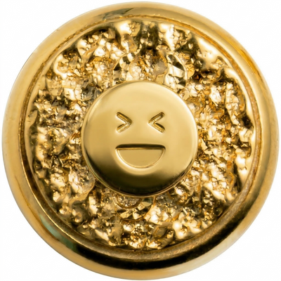 Smiling Face Symbol No. 2 Magnetic Charm - Gold Silver