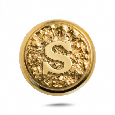 S Letter Magnetic Charm - Gold Silver