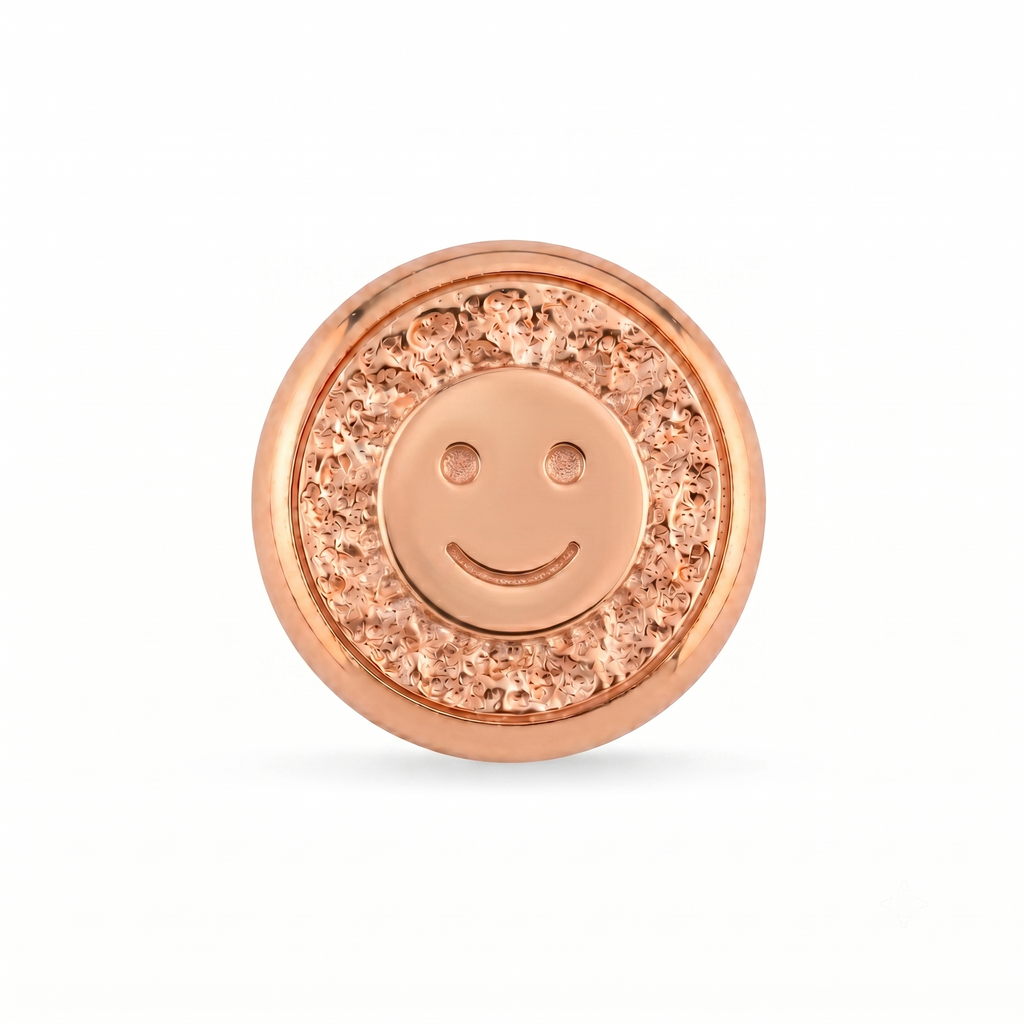 Gülümseyen Yüz Sembolü Manyetik Charm - Rose Silver