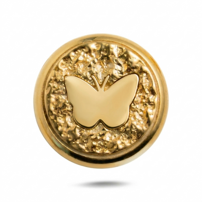 Butterfly Symbol No. 2 Magnetic Charm - Gold Silver
