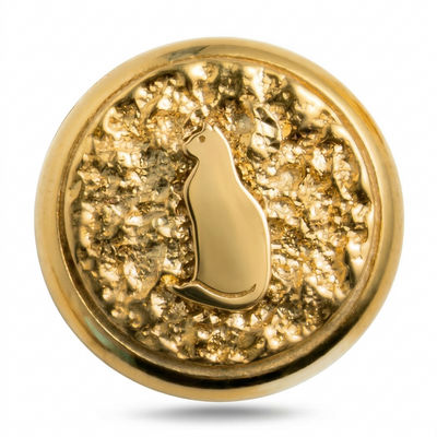 Cat Symbol No. 4 Magnetic Charm - Gold Silver