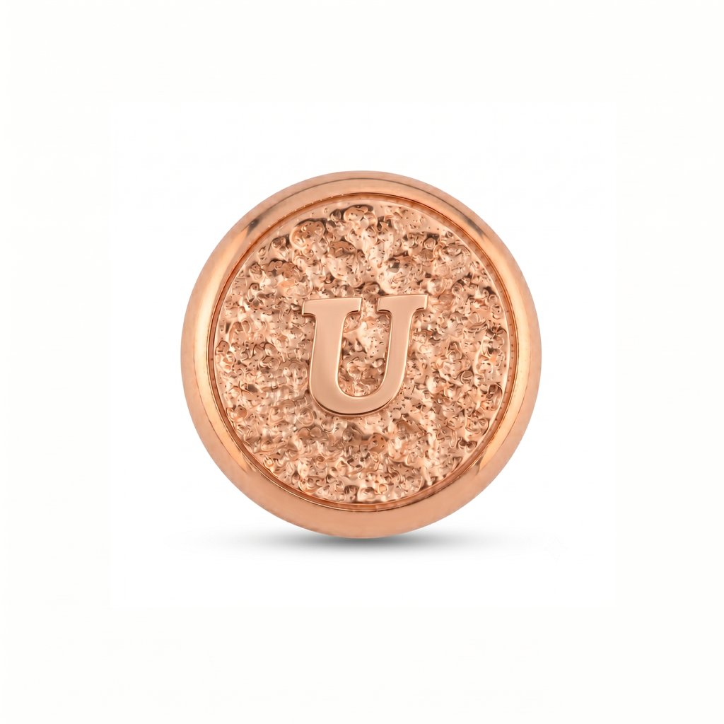 U Harfi Manyetik Charm - Rose Silver