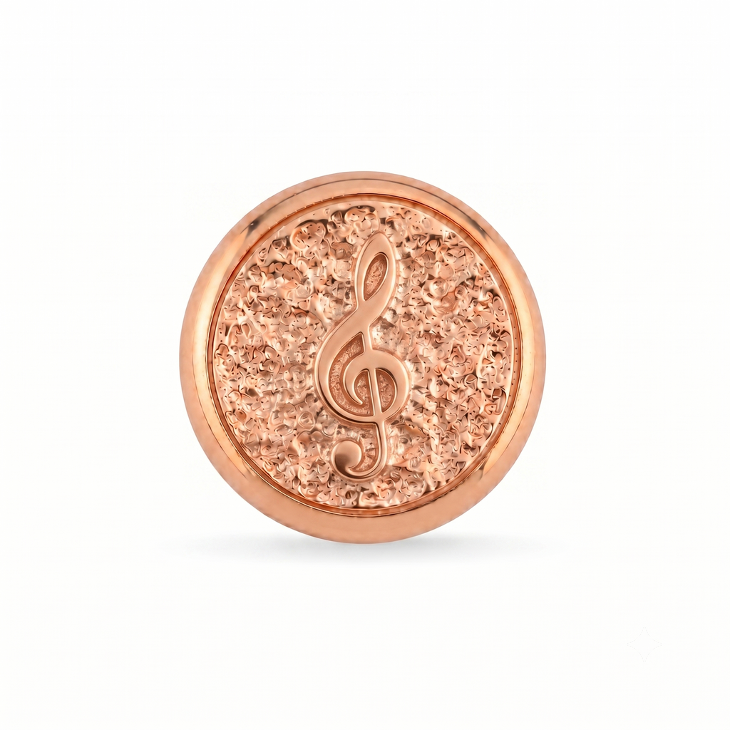 Sol Anahtarı Sembolü Manyetik Charm - Rose Silver
