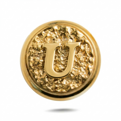 U Letter Magnetic Charm - Gold Silver