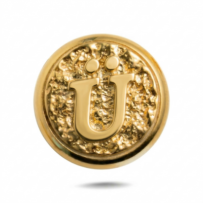 Ü Letter Magnetic Charm - Gold Silver
