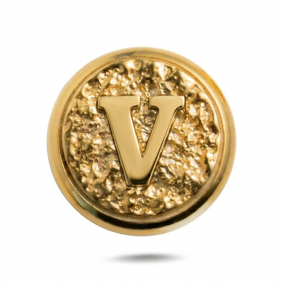 V Letter Magnetic Charm - Gold Silver