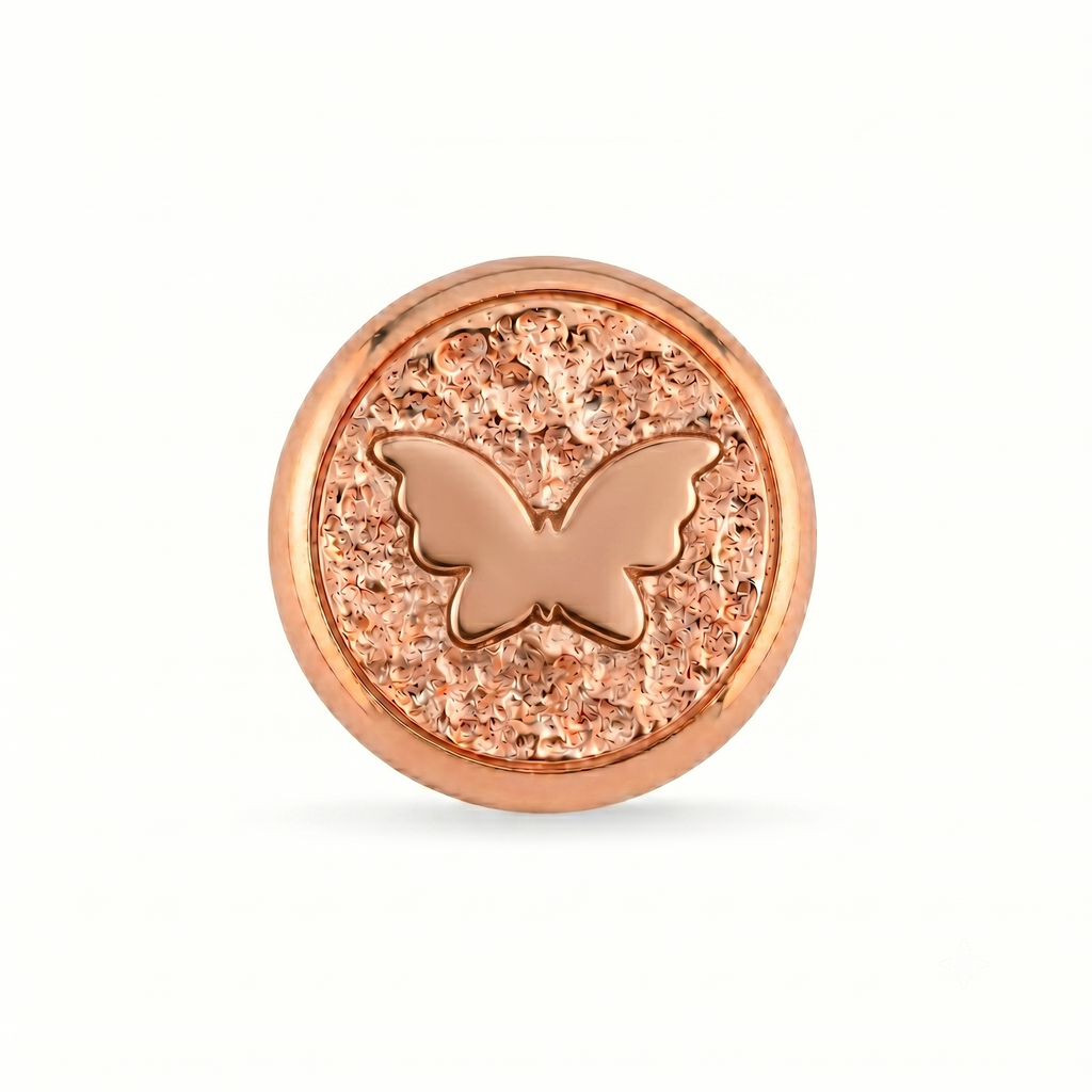 Kelebek Sembolü 1 Manyetik Charm - Rose Silver