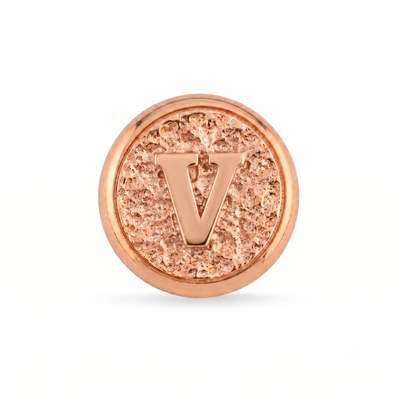 V Harfi Manyetik Charm - Rose Silver