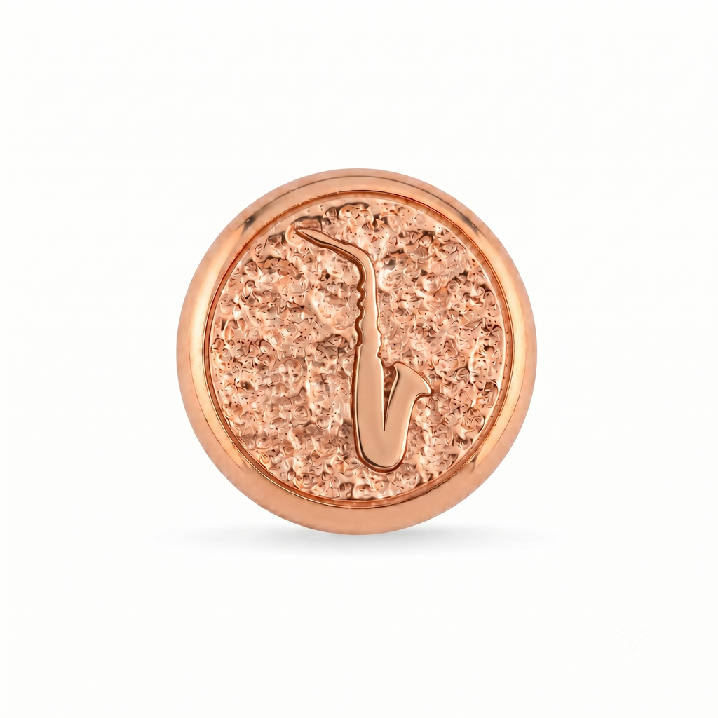 Saksafon Sembolü Manyetik Charm - Rose Silver