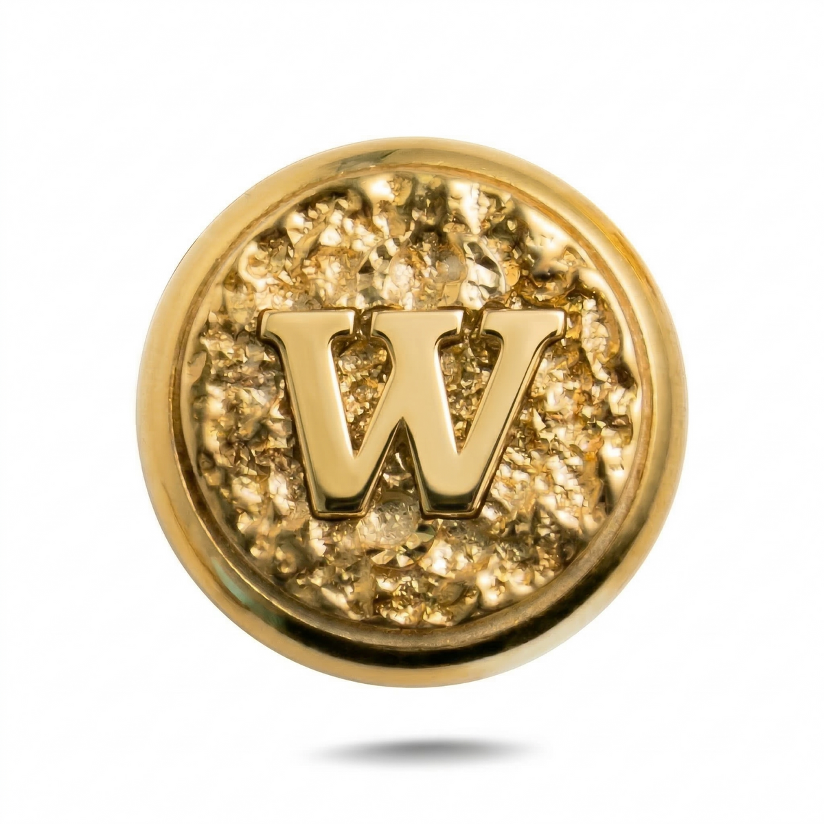 W Harfi Manyetik Charm - Gold Silver