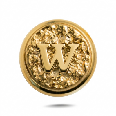 W Letter Magnetic Charm - Gold Silver