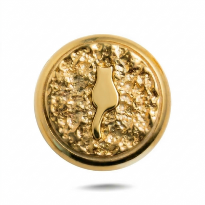 Cat Symbol No. 3 Magnetic Charm - Gold Silver