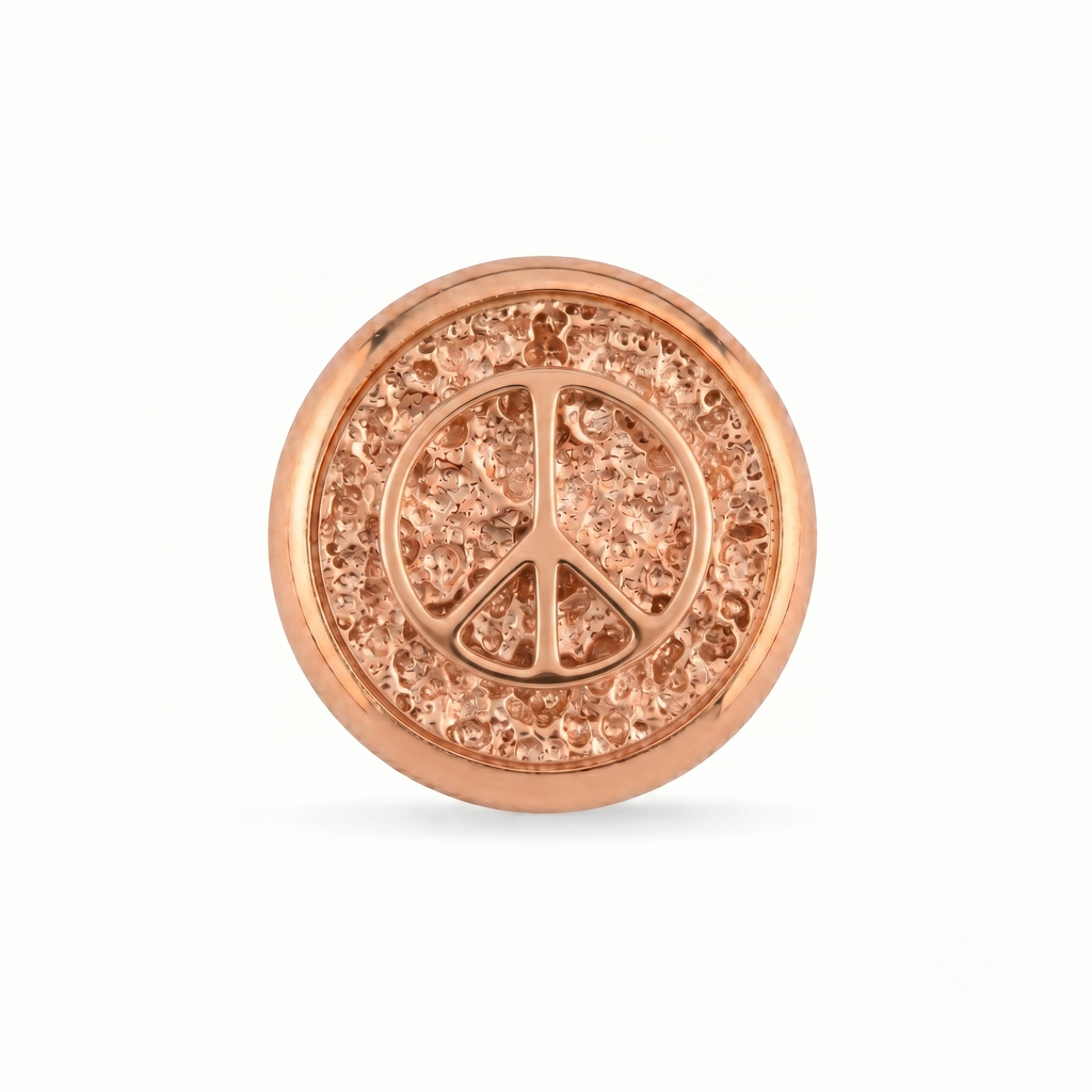 Barış Sembolü Manyetik Charm - Rose Silver