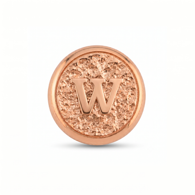 W Harfi Manyetik Charm - Rose Silver