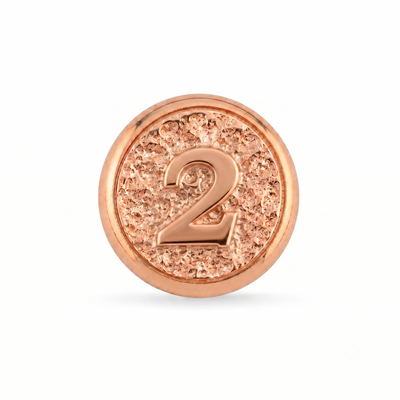 2 Rakamı Manyetik Charm - Rose Silver