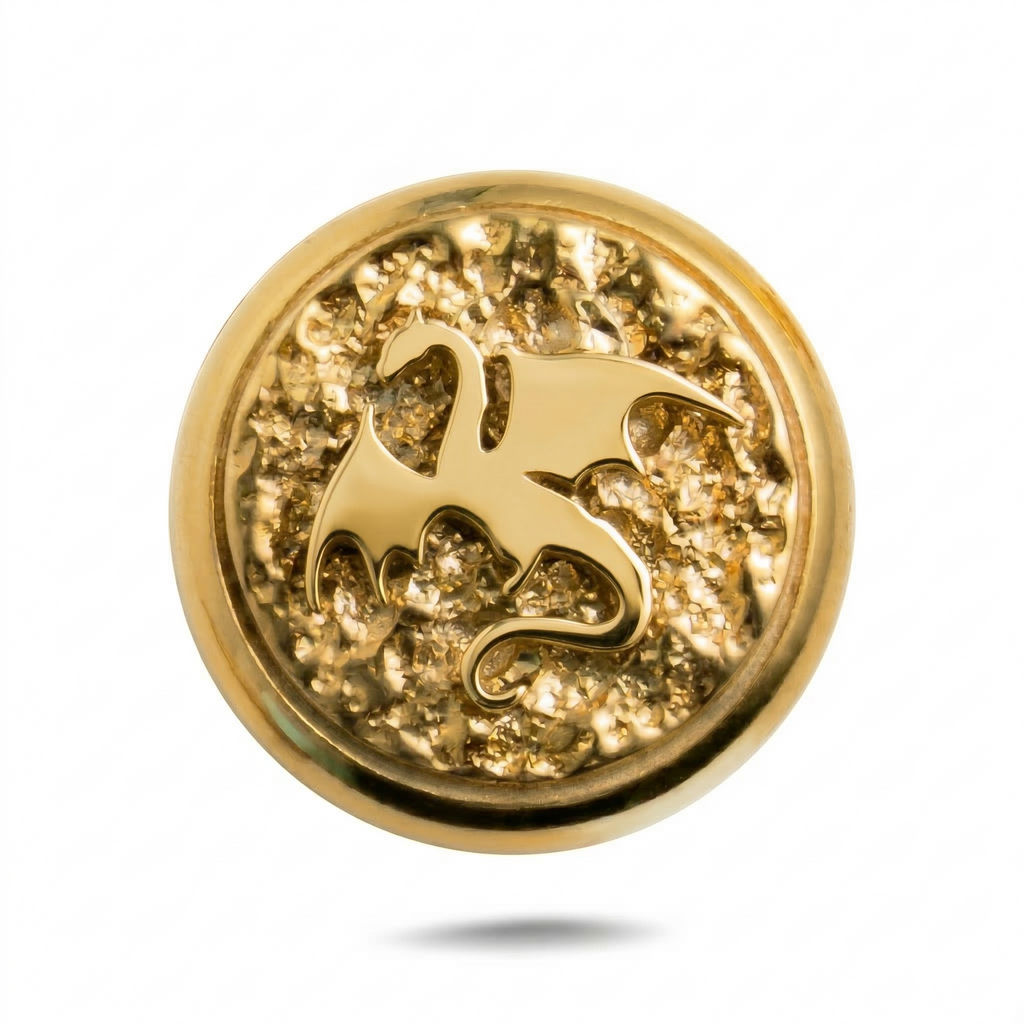 Ejderha Sembolü Manyetik Charm - Gold Silver