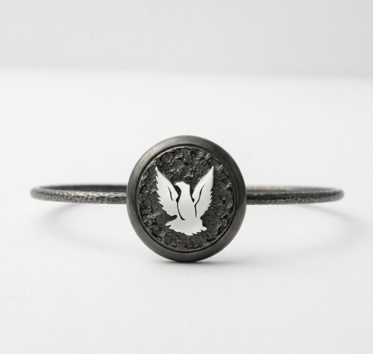 Embossed MonoLine Silver Bracelet - Deliadore Modular Jewelry