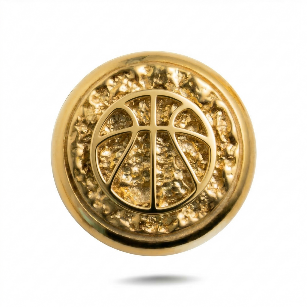 Basketbol Sembolü Manyetik Charm - Gold Silver