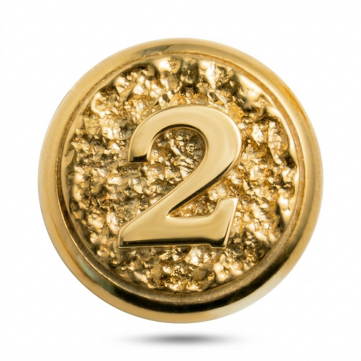 2 Rakamı Manyetik Charm - Gold Silver