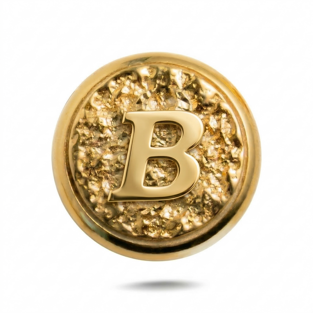 B Harfi Manyetik Charm - Gold Silver