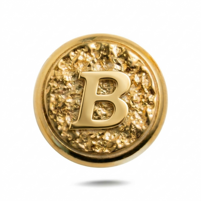 B Letter Magnetic Charm - Gold Silver