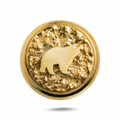 Bear Symbol 2 Magnetic Charm - Gold Silver