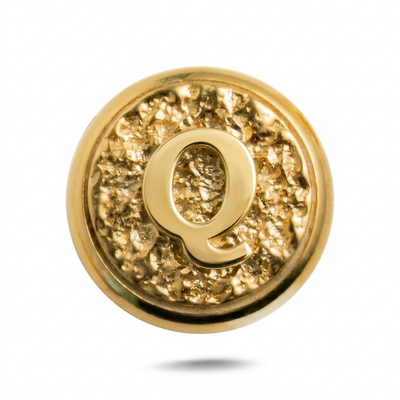 Q Letter Magnetic Charm - Gold Silver