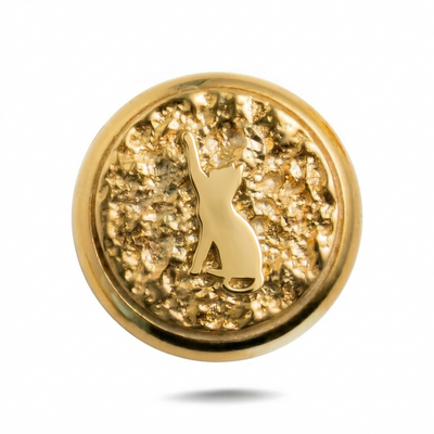 Cat Symbol No. 1 Magnetic Charm - Gold Silver