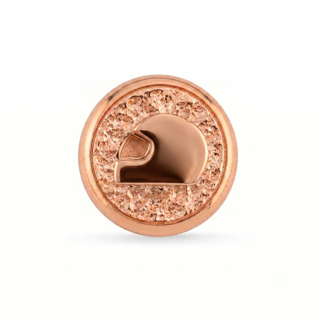 Motosiklet Kaskı Sembolü Manyetik Charm - Rose Silver